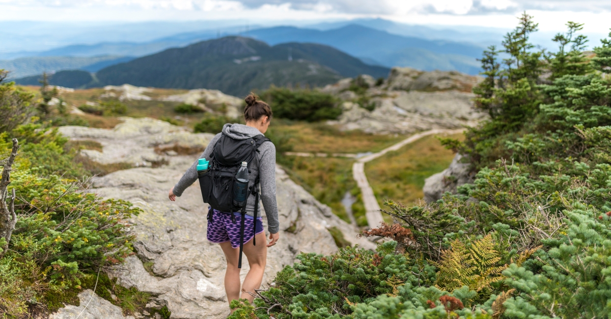 hiking along mount mansfield