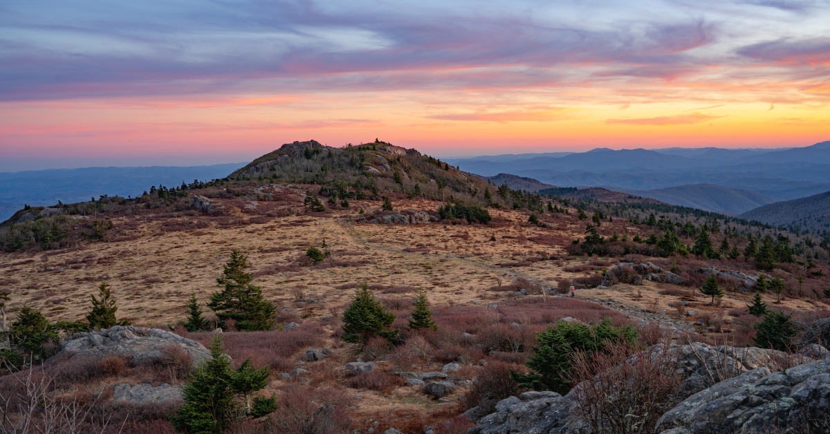 sunset on appalachian trail