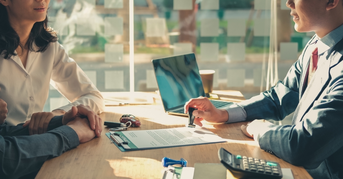 real estate agent stamping mortgage loan agreement 