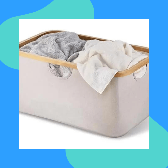 Bamboo and fabric basket
