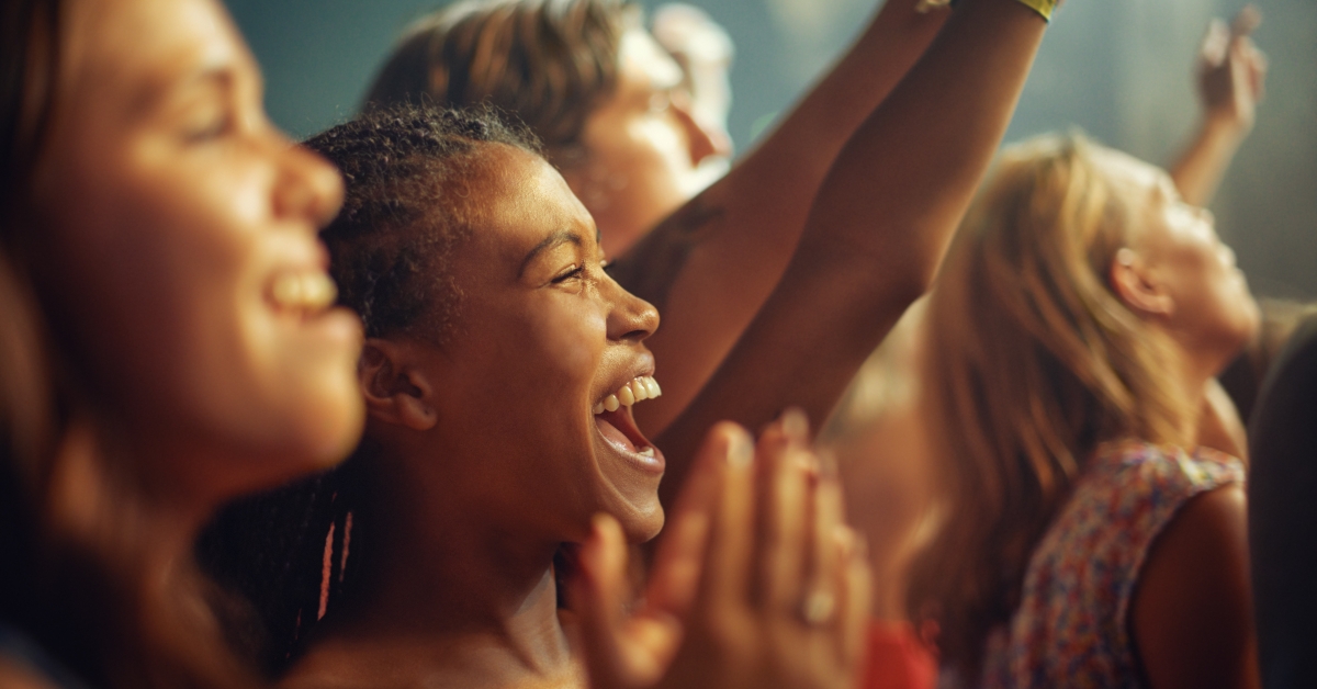 young girls in an audience