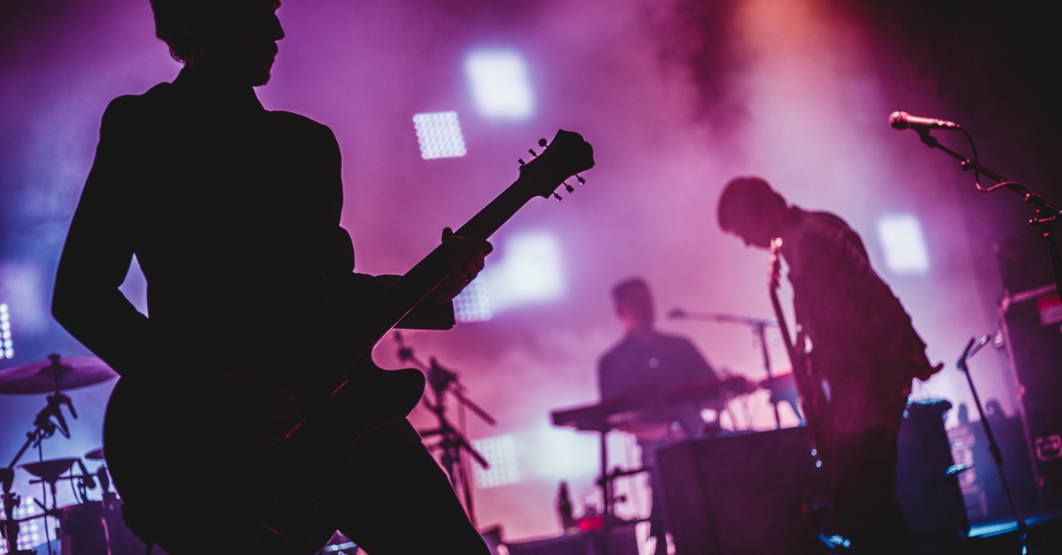 silhouette of musicians