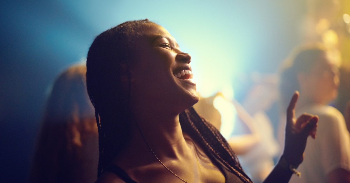 young girl partying in a club