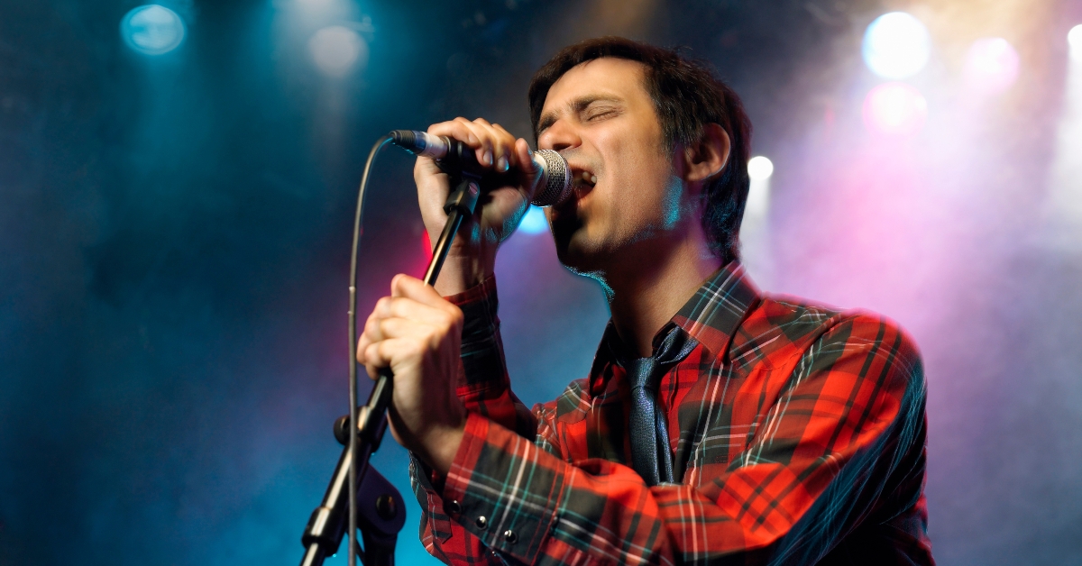 young man singing