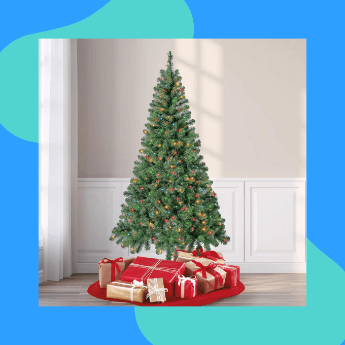 Pre-lit artificial Christmas tree
