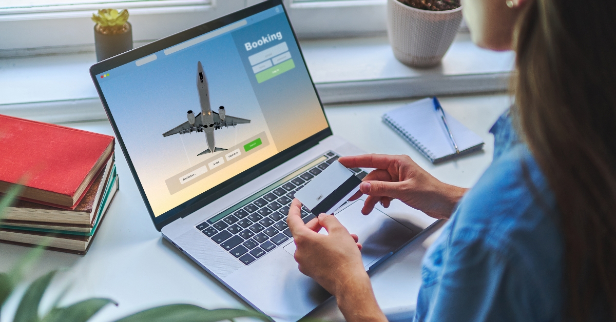 Buying plane tickets using computer