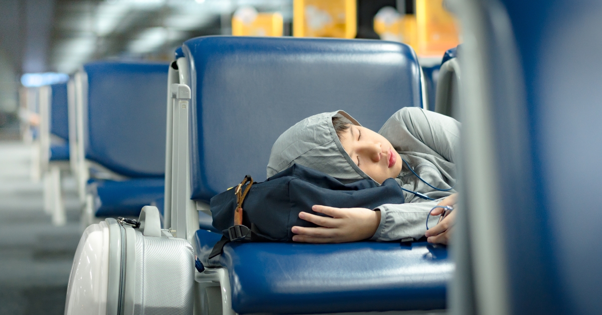 Solo traveler sleep on seat