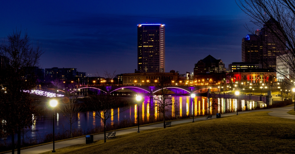 columbus ohio skyline at night