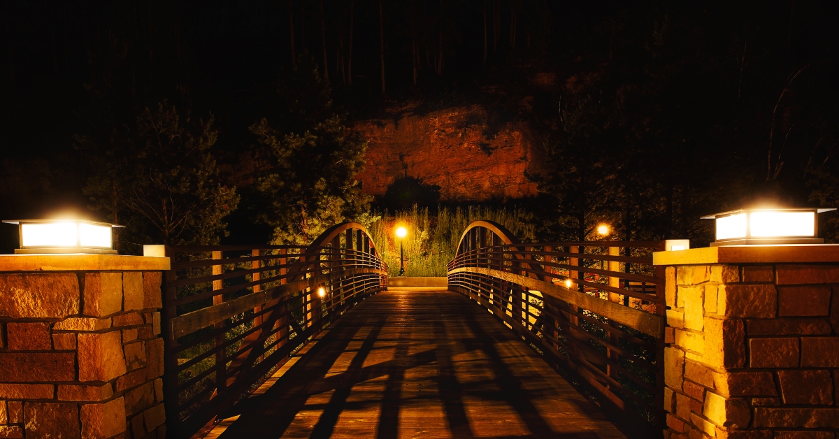 wooden pedestrian bridge