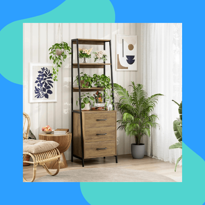 Trapezoidal bookshelf