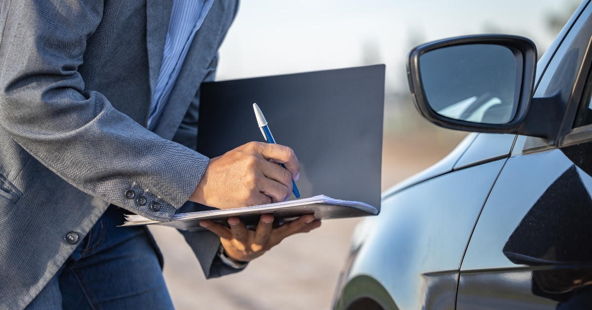  inspecting a car