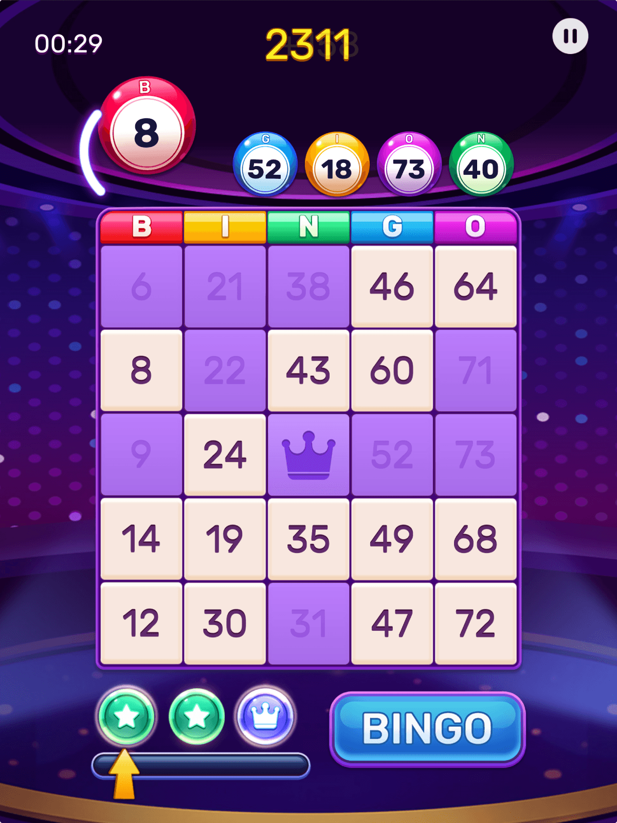 Bingo winner scorecard. 
