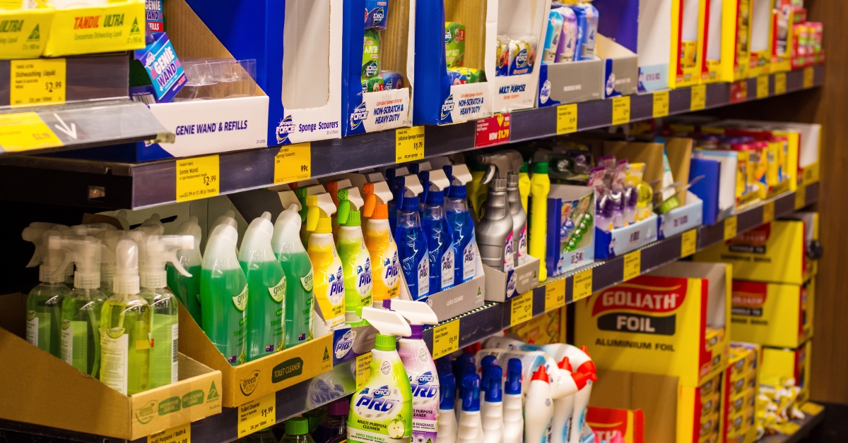 cleaning aisle at ALDI Supermarket
