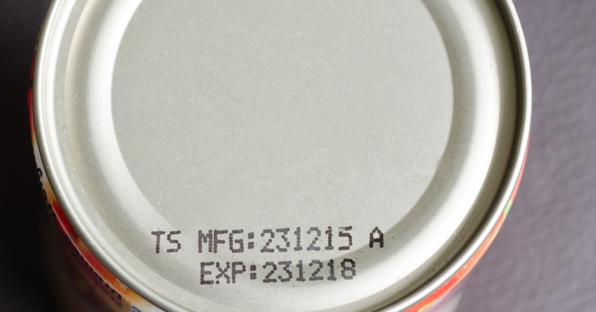 expiry date printed on product can