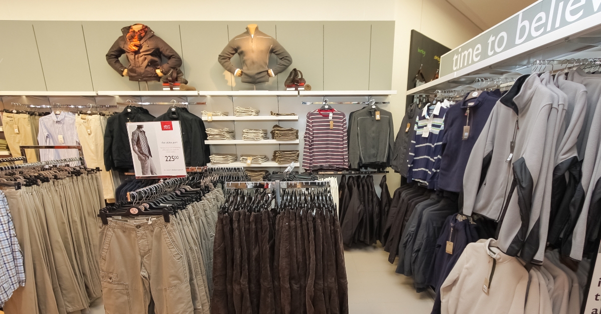 interior of woolworths clothing store