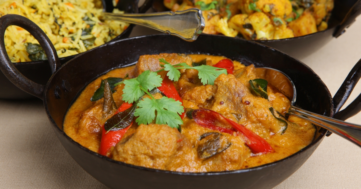 lamb korma with pilau rice