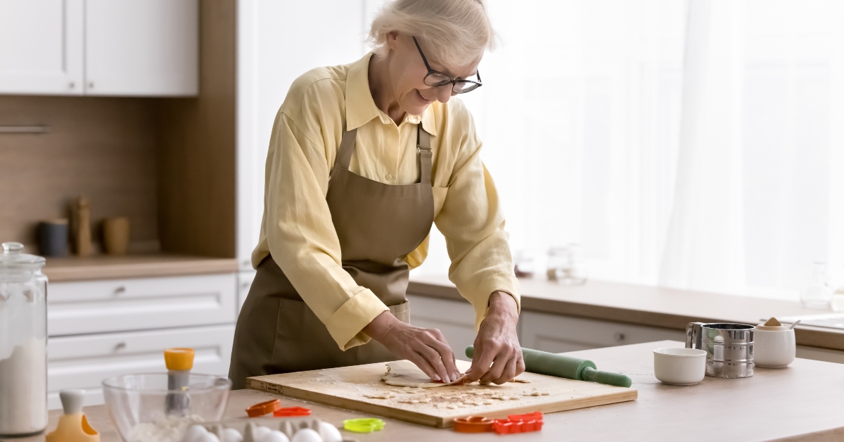 cutting fresh dough