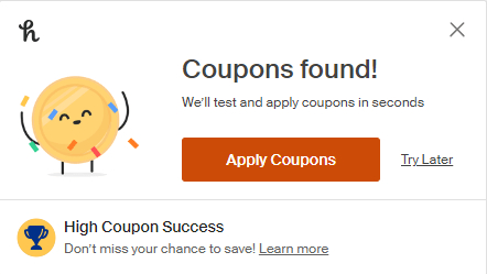 A honey coupon alert. 