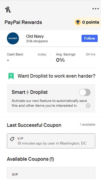 Paypal rewards.