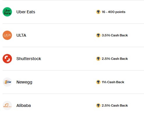 A list of stores showing whether or not they partner with Honey for rewards.