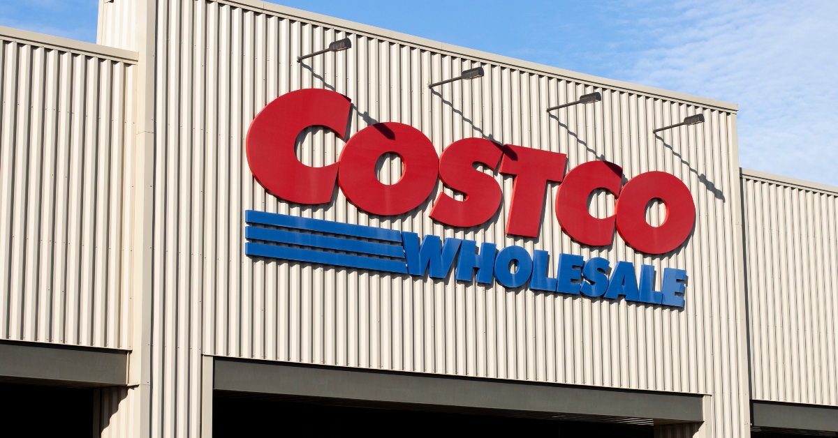 Close up sign of Costco