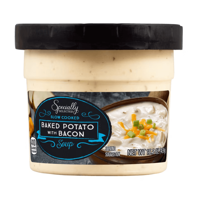 specially selected baked potato with bacon