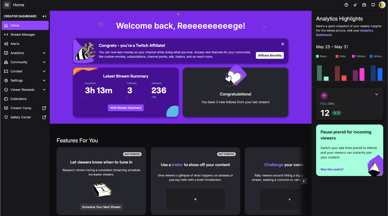 Twitch Affiliate