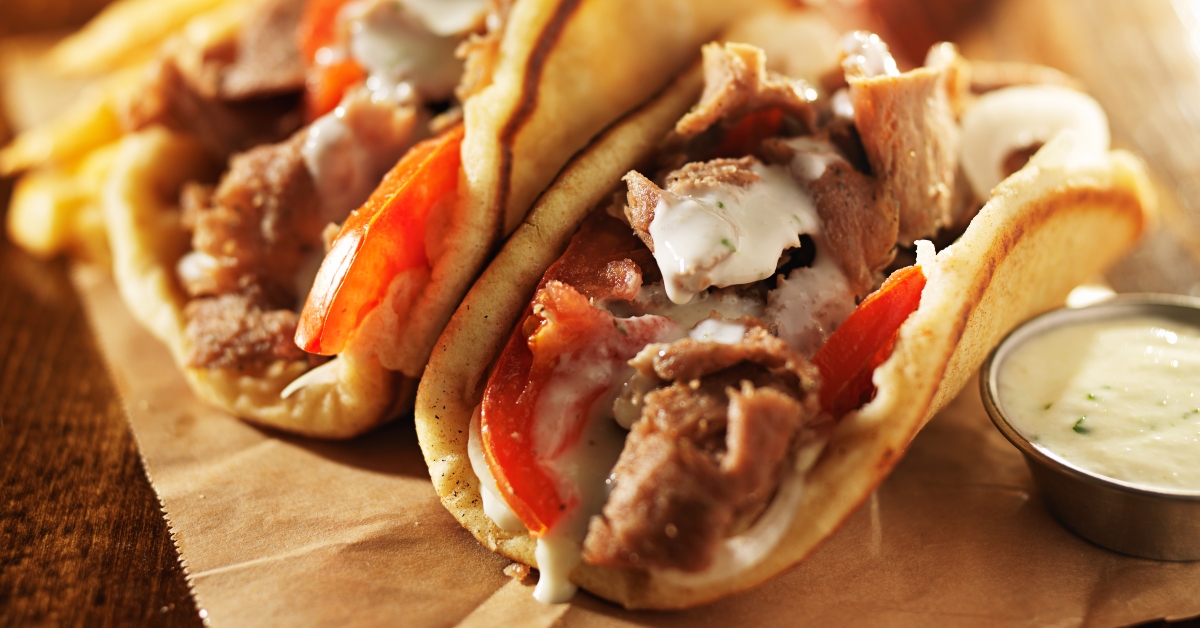 greek gyros with tzatkiki sauce
