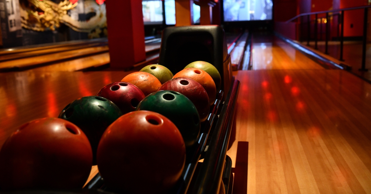 bowling lane and balls