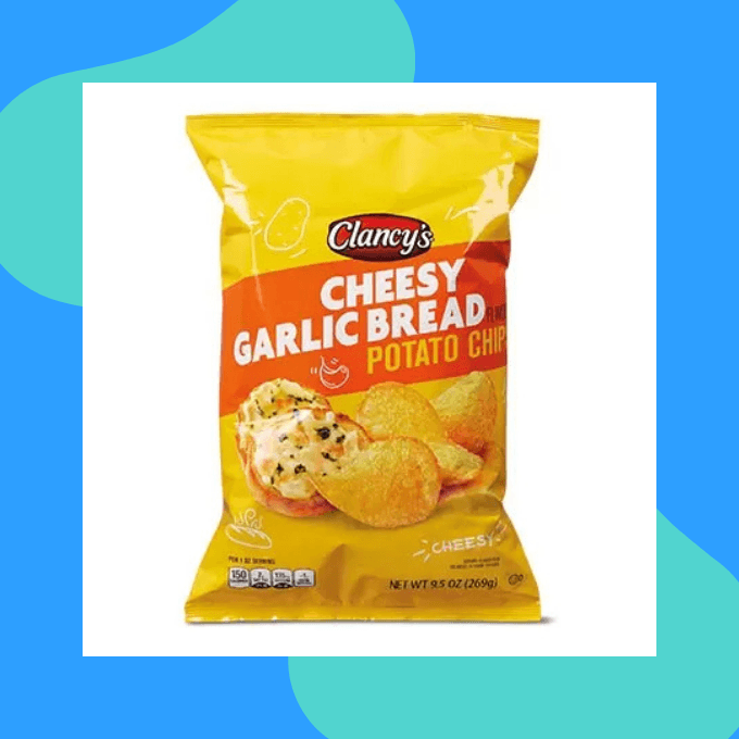 cheesy garlic bread potato chips