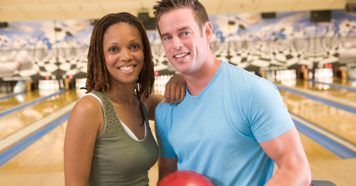 couple in bowling alley