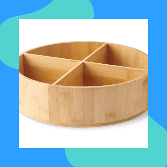  Bamboo turntable organizer