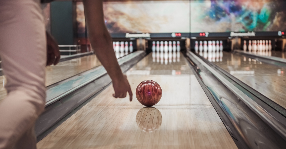 man playing bowling