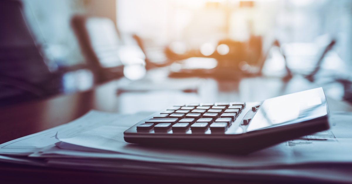 Calculator on business working desk