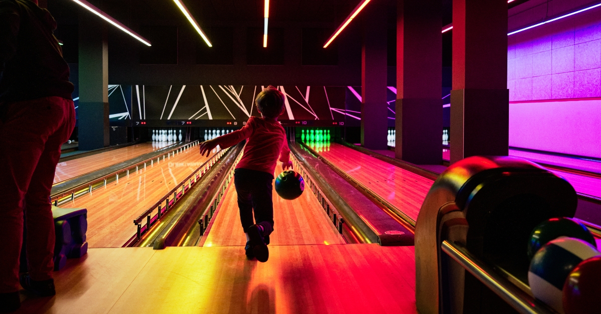 little playing bowling