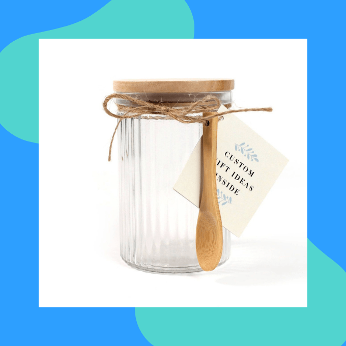 Glass jar with spoon