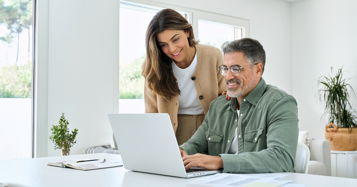 older couple using laptop