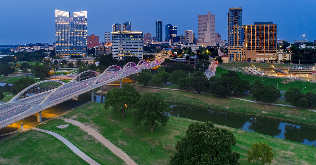 aerial view fort worth