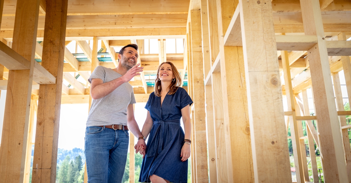 Couple building their own home