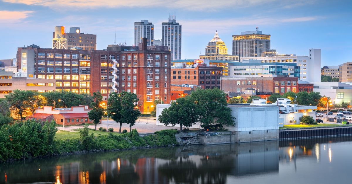 Peoria, Illinois, USA Downtown Skyline