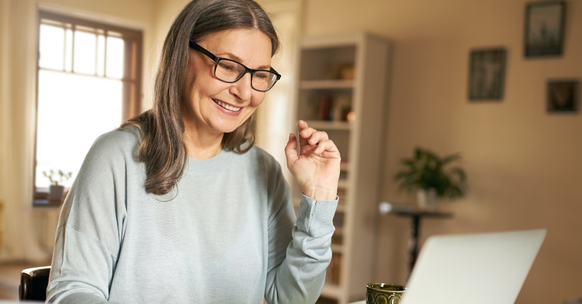 senior business woman working from home