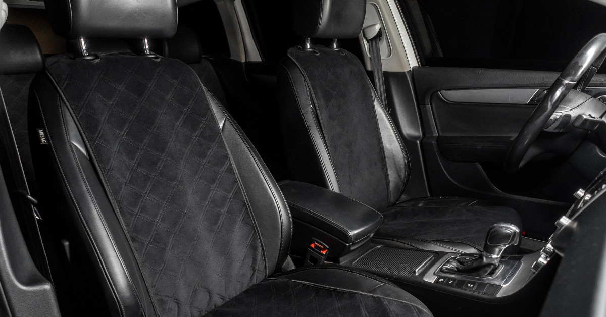 fabric seat cover in a car