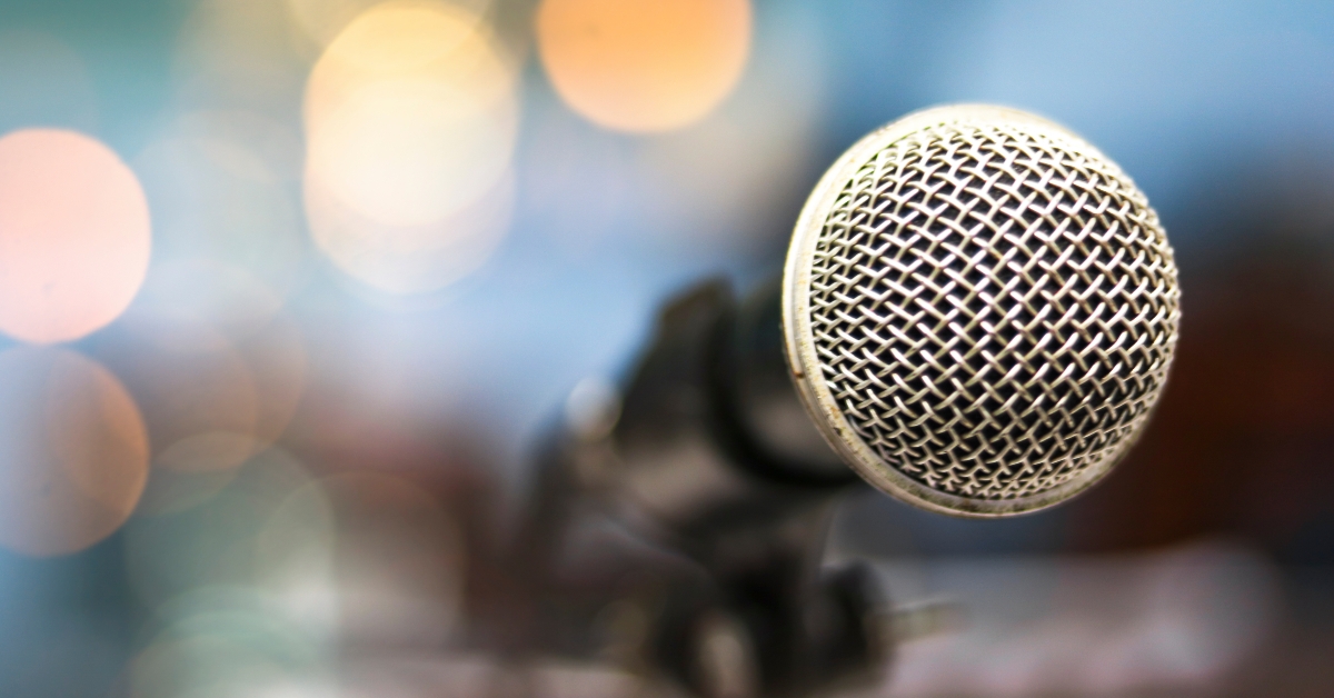 Microphone and bokeh background