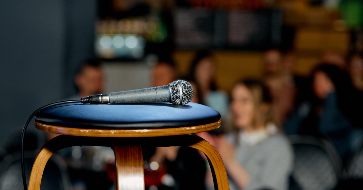 Microphone lies on a chair