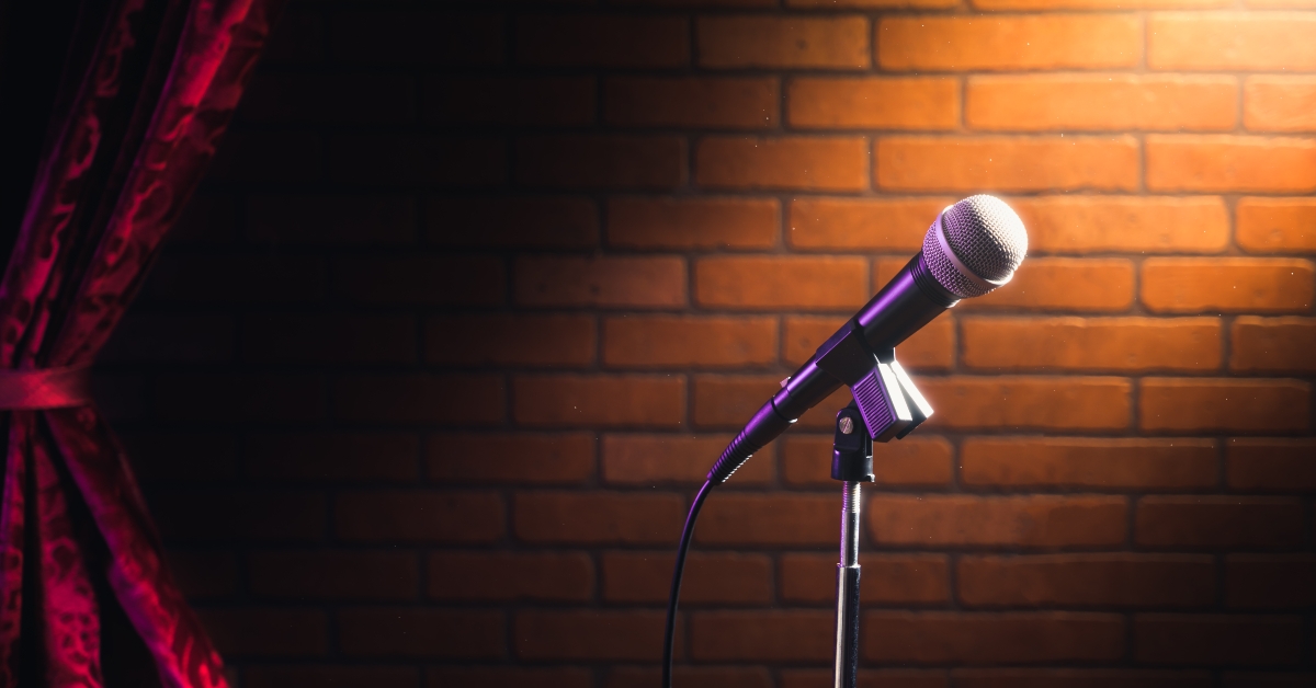 Microphone on a stage