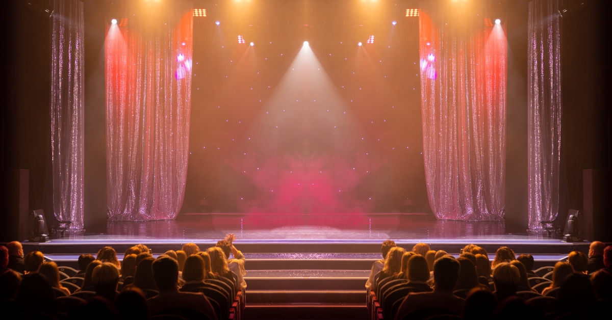 Stage light and colored spotlights
