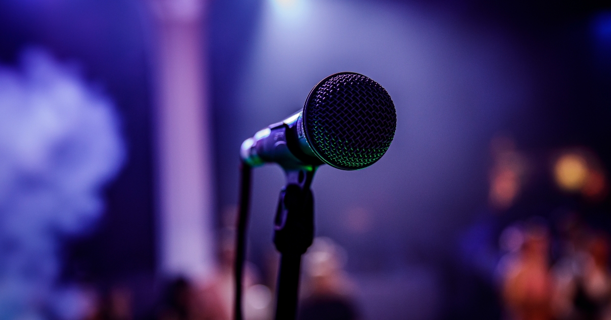 The microphone on stage