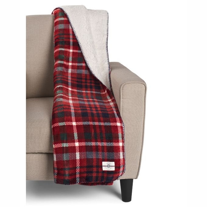 Tommy Hilfiger Plaid To Sherpa Throw