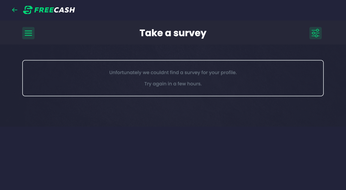 Freecash take a survey.