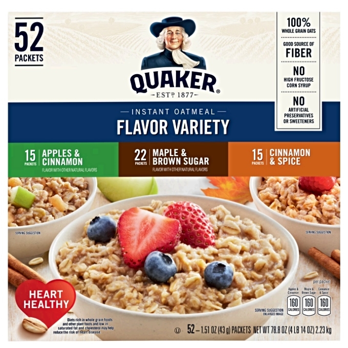 quaker instant oatmeal variety pack